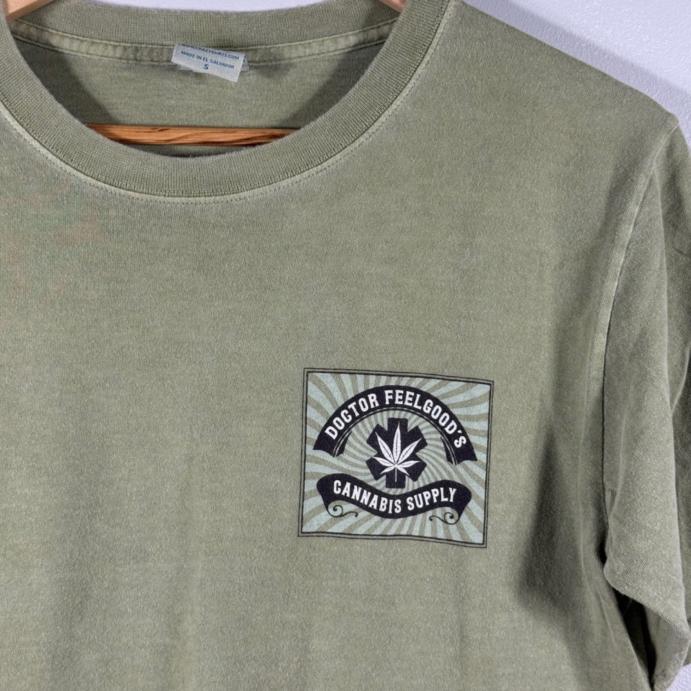 Crazy Shirts Doctor Feelgood's Cannabis Supply T-Shirt Green Size S - Picture 7 of 9